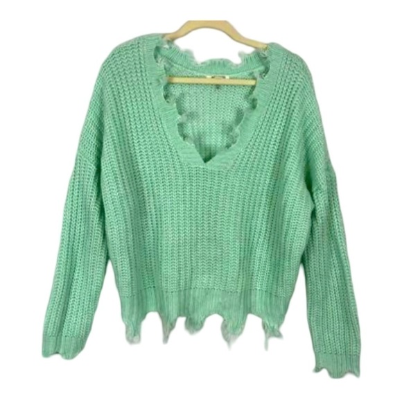 MIRACLE distressed sweater M/L - Picture 1 of 7
